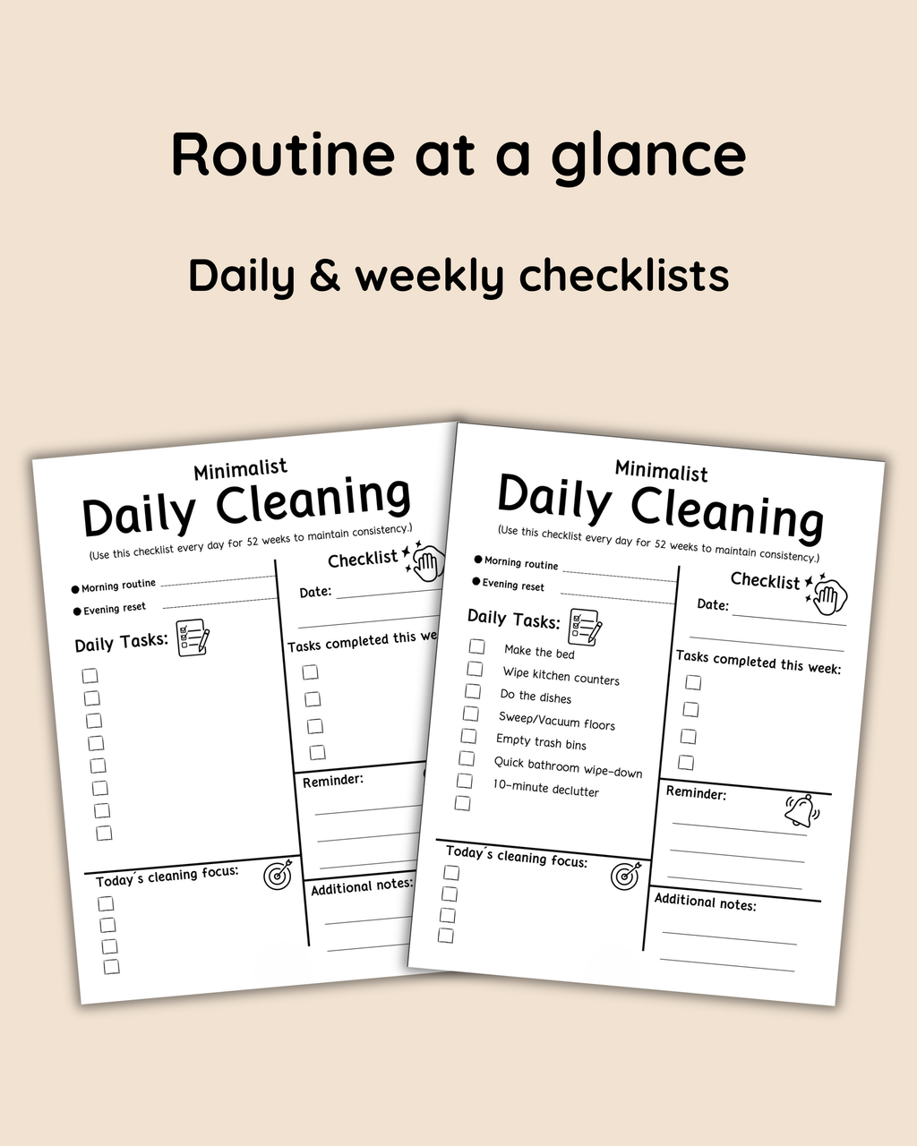 Minimalist Cleaning Checklist