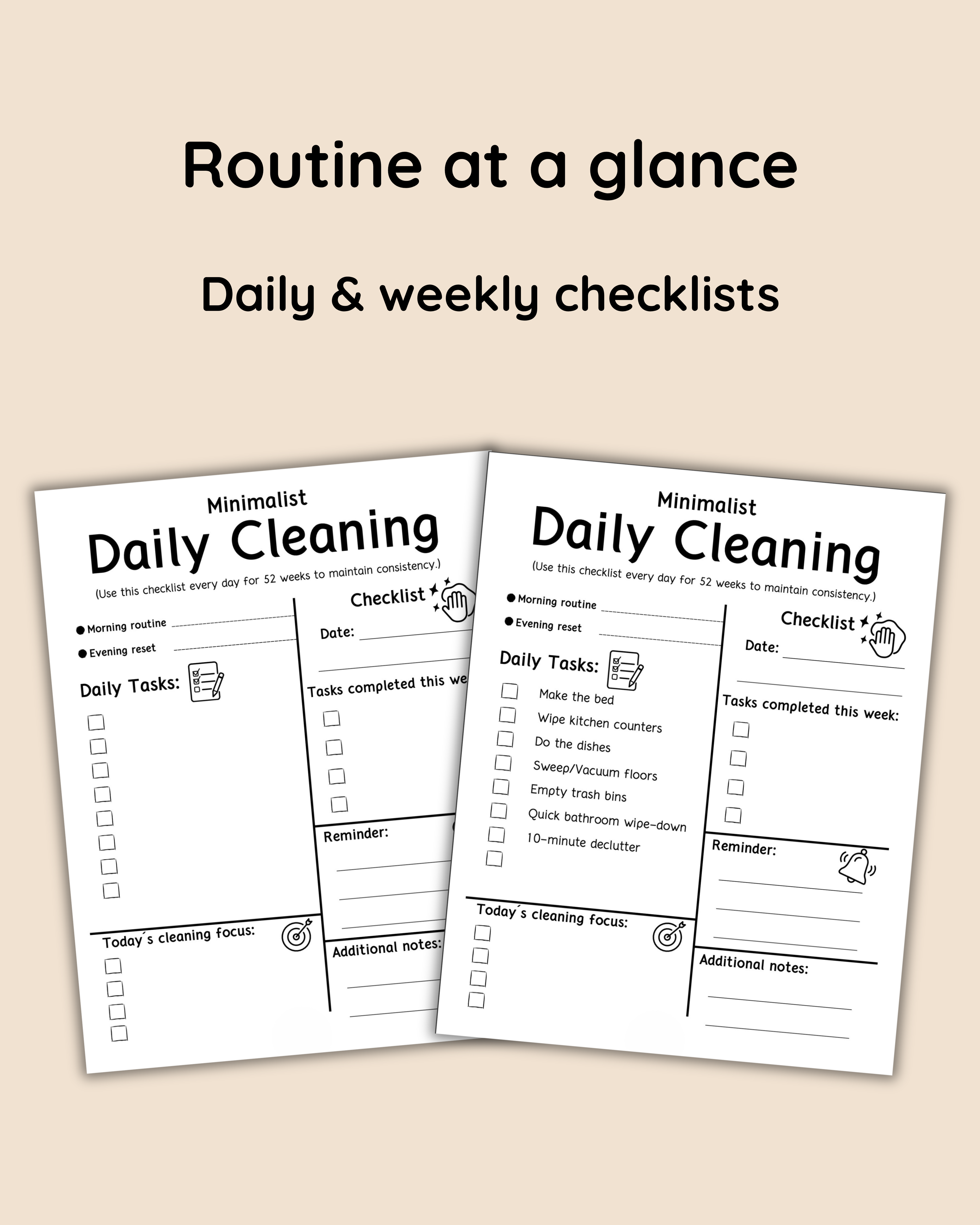 Minimalist Cleaning Checklist