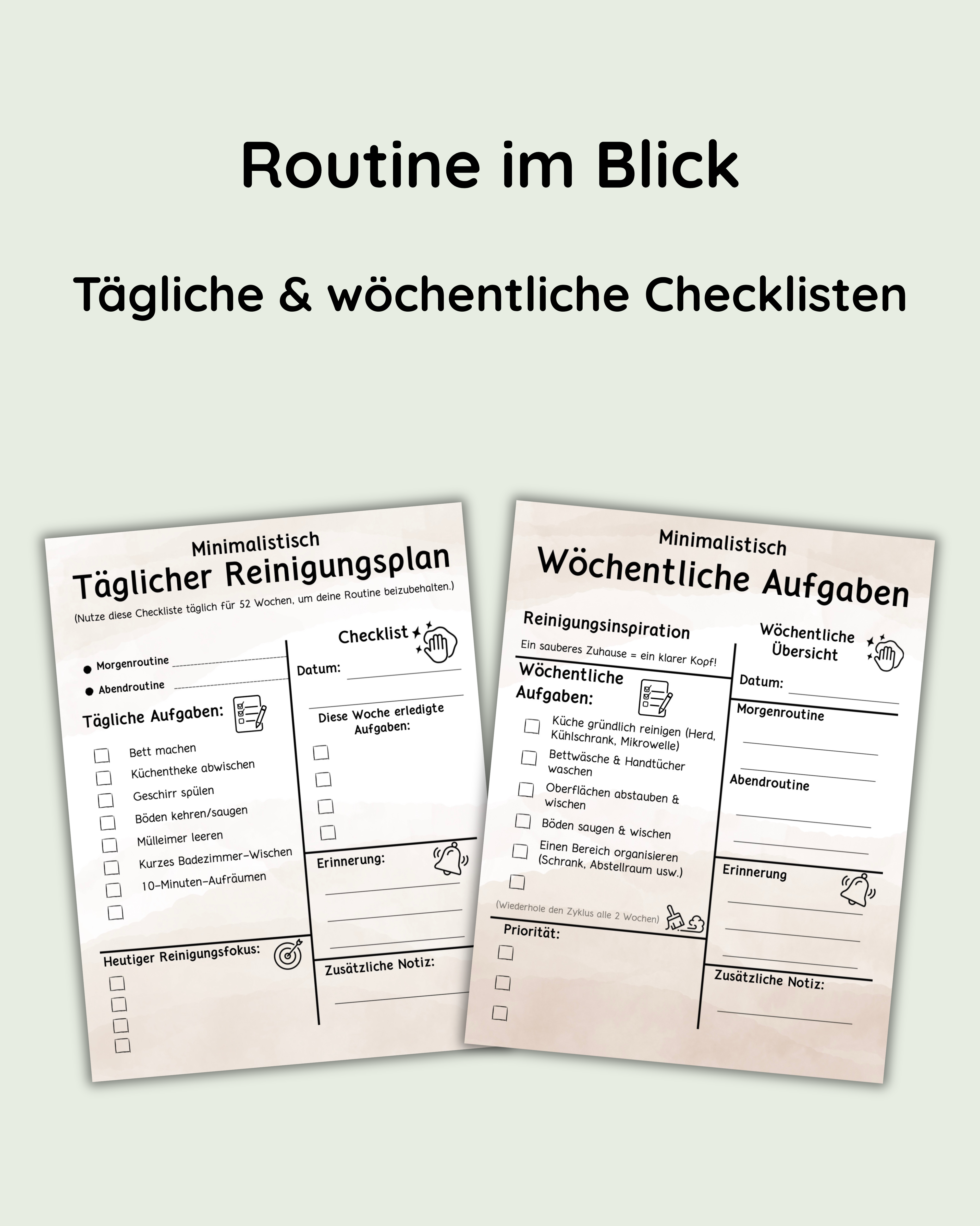 Minimalistischer Reinigungsplan