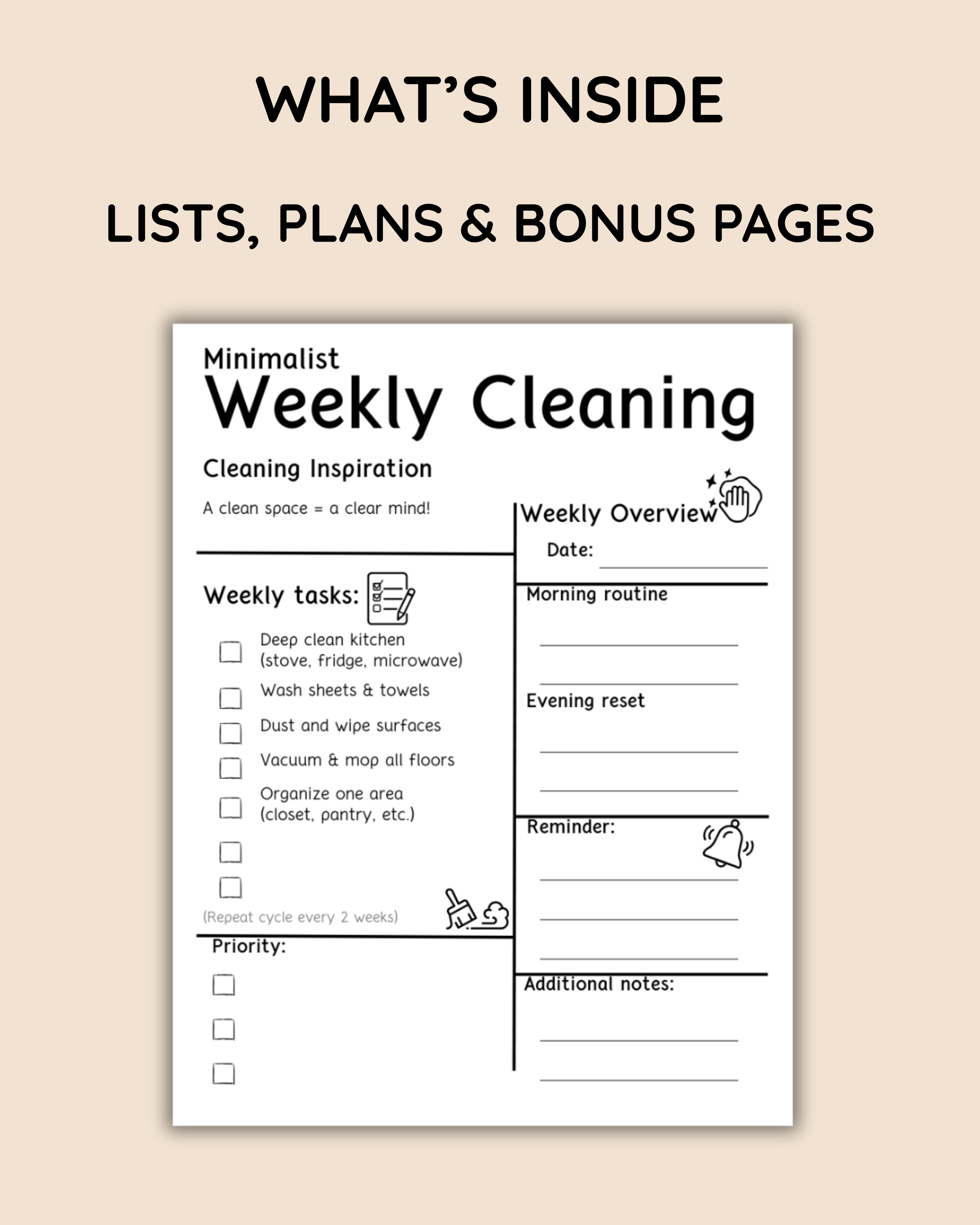 Minimalist Cleaning Checklist