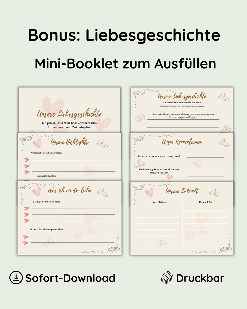 Hochzeitsgästebuch + Mini-Love-Booklet