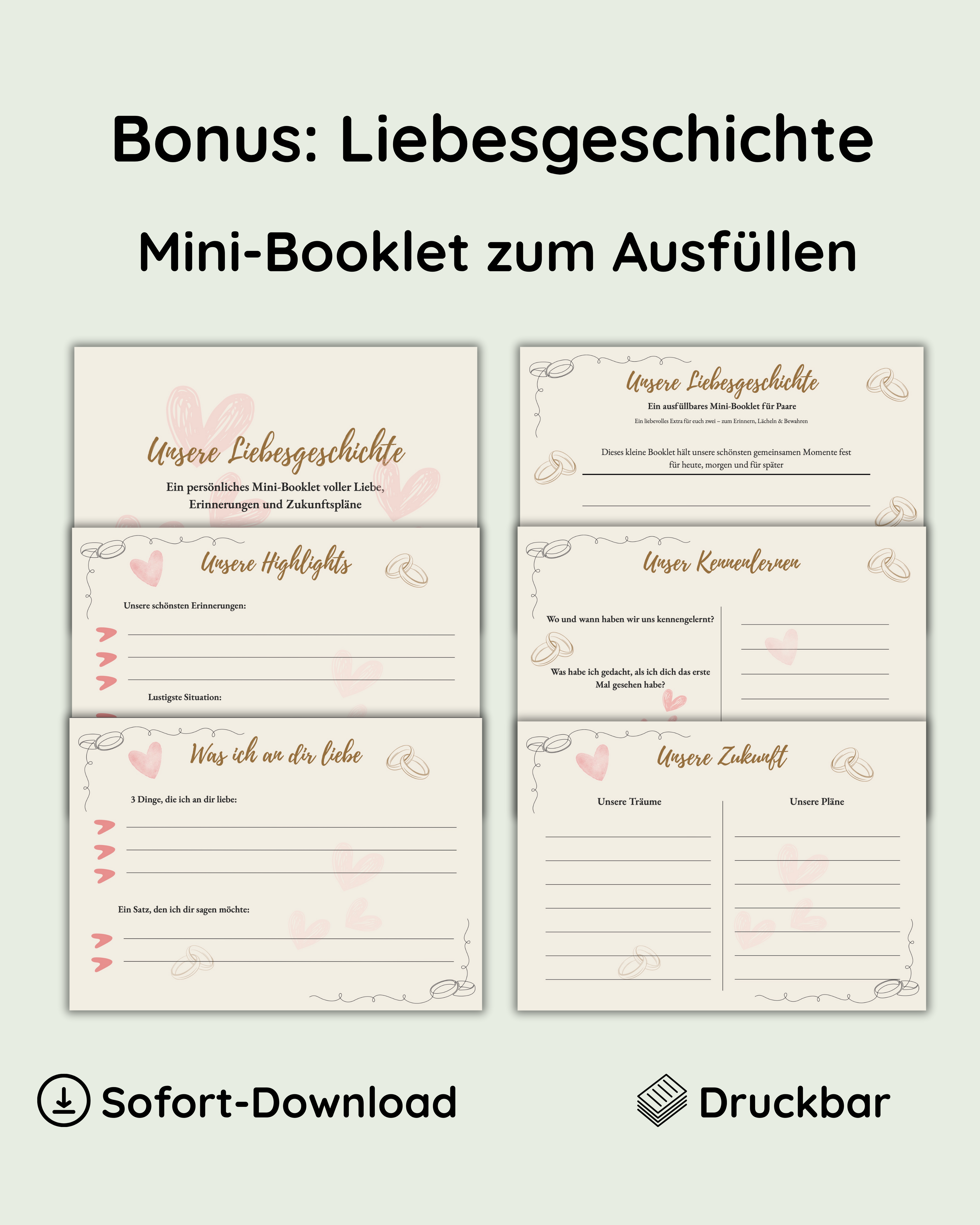 Hochzeitsgästebuch + Mini-Love-Booklet