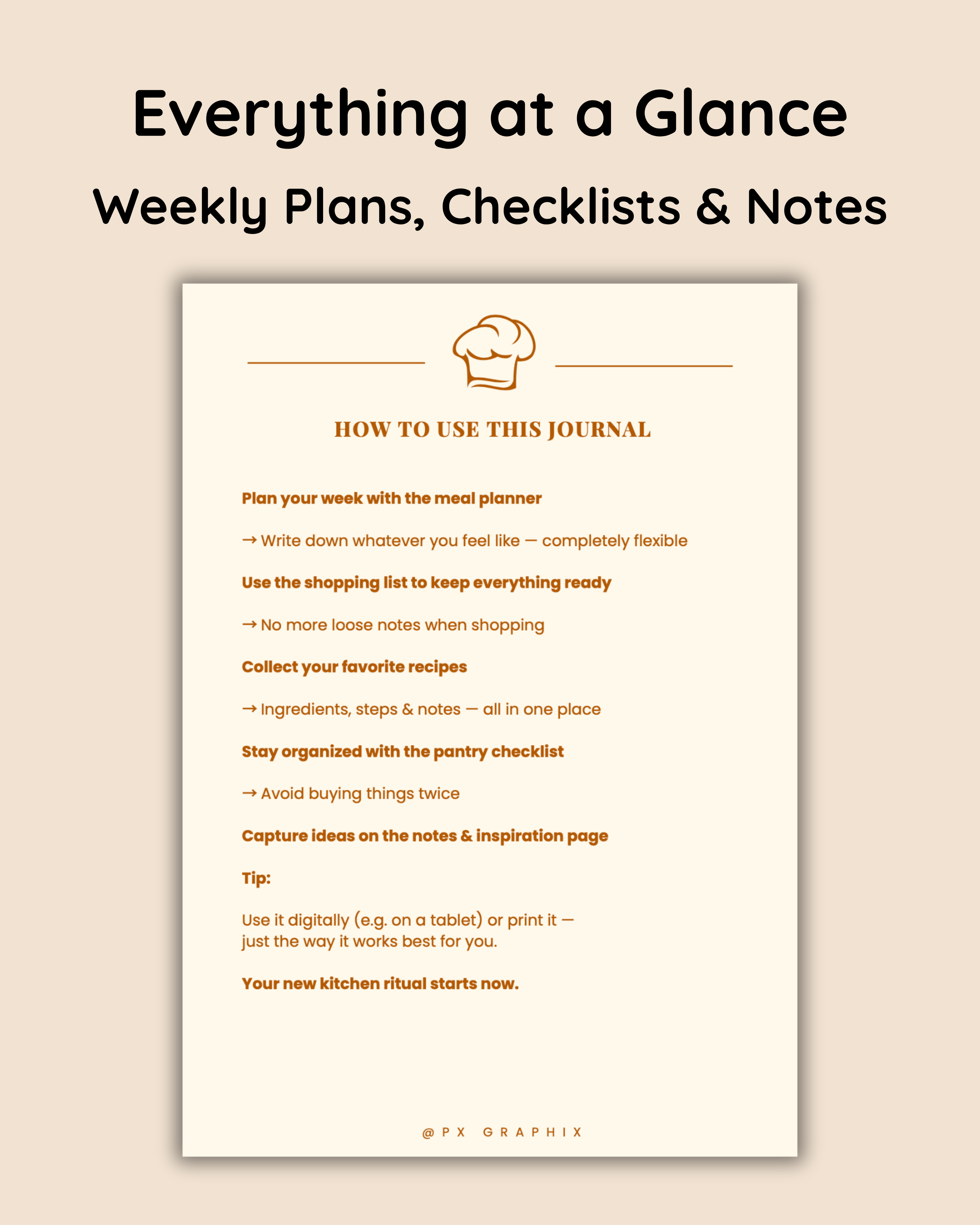 Weekly Meal Planner & Recipe Journal